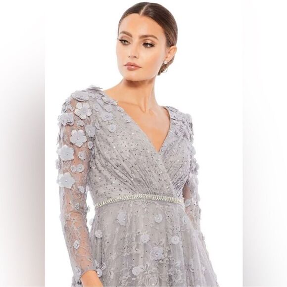 Mac Duggal Floral Embellished Lace A-Line Cocktail Dress NEW Size 8 - Picture 3 of 14